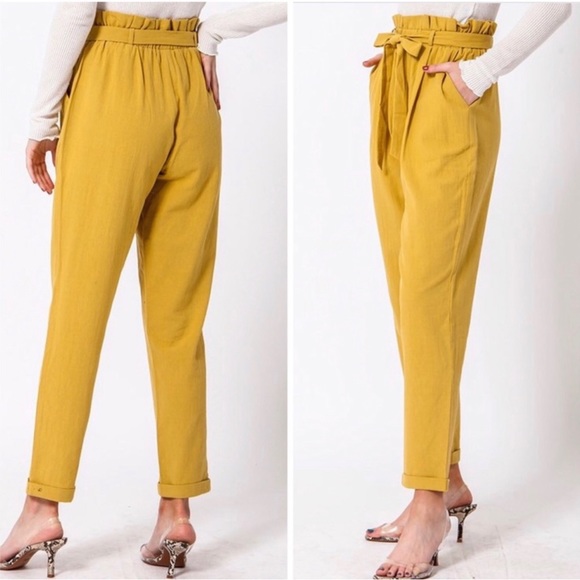 High waisted paper bag pants - Picture 1 of 5